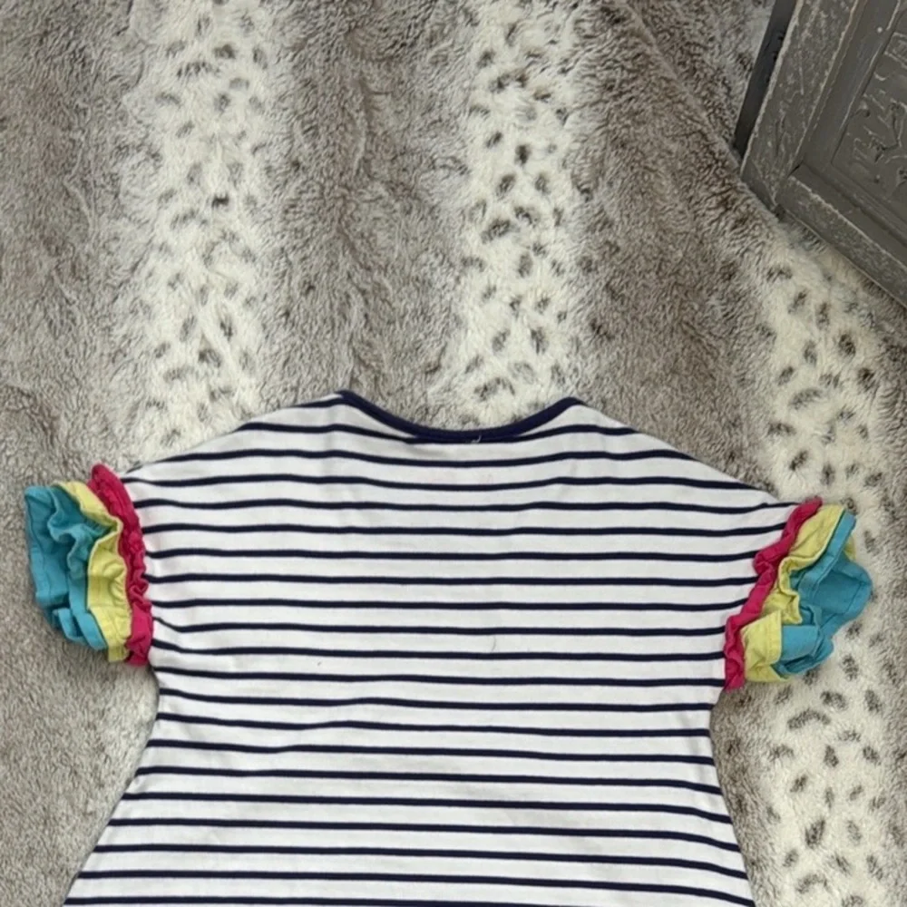 Mini Boden striped rainbow unicorn dress girls size 8 sweet magical girlhoodcore